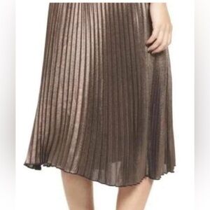 Elegant Brown Pleated Skirt